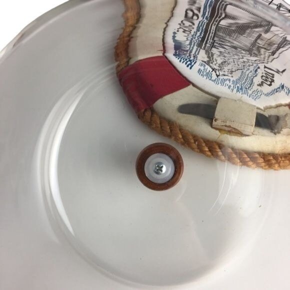 Vtg Nautical Ships Inn Rope Covered Cheese Dish - Picture 7 of 7